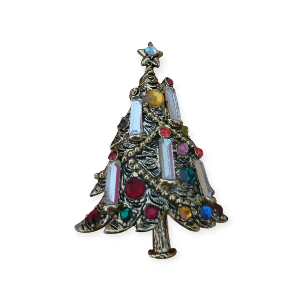 Rare Vintage Hollycraft Christmas Tree Brooch - Picture 3 of 3